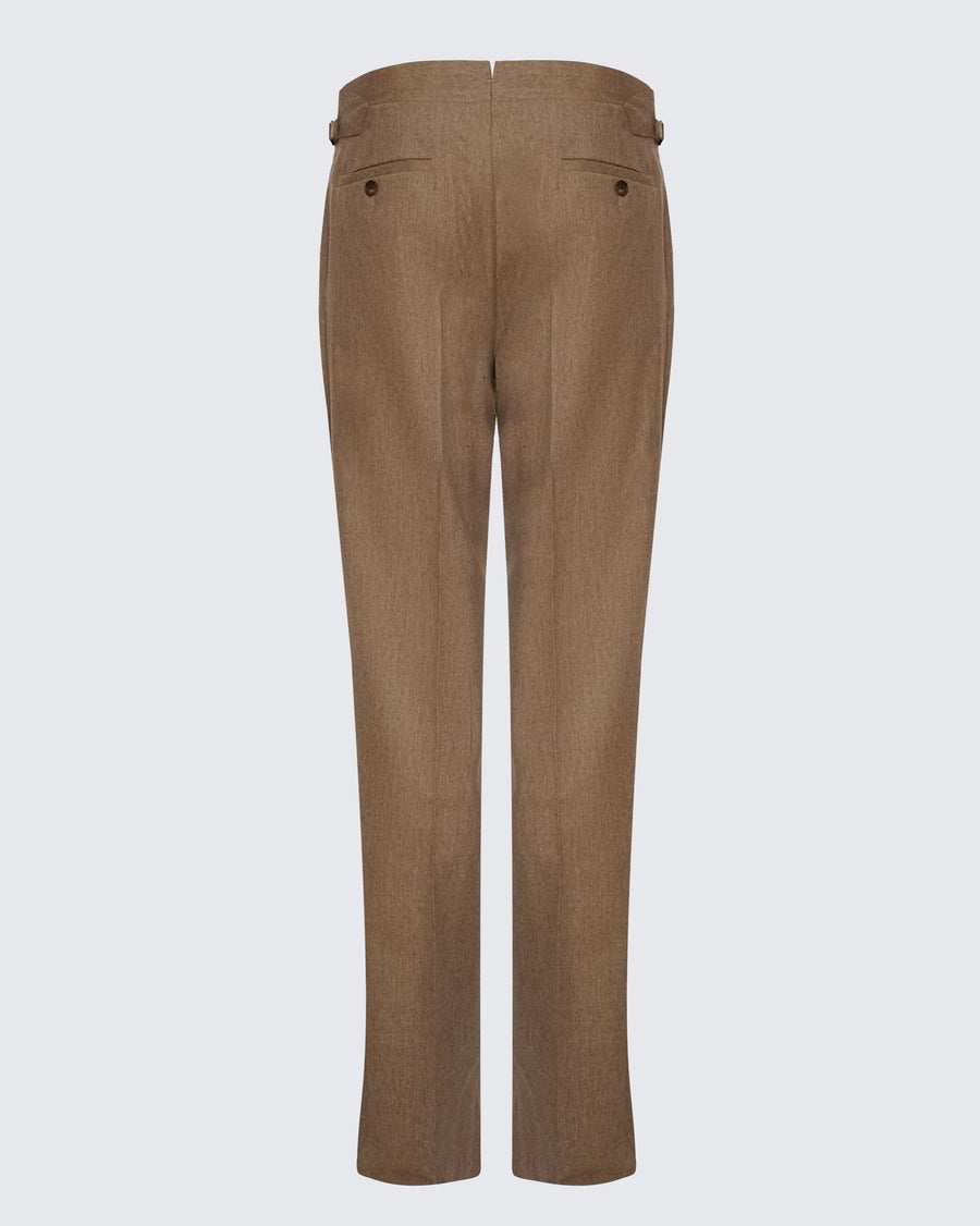 Daniels Flannel Wool Single Pleated Suit Pant