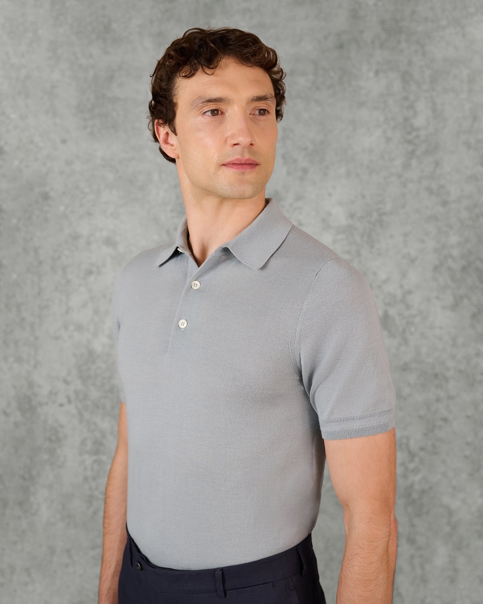 Dicken Merino Wool Silk Cashmere Polo Shirt
