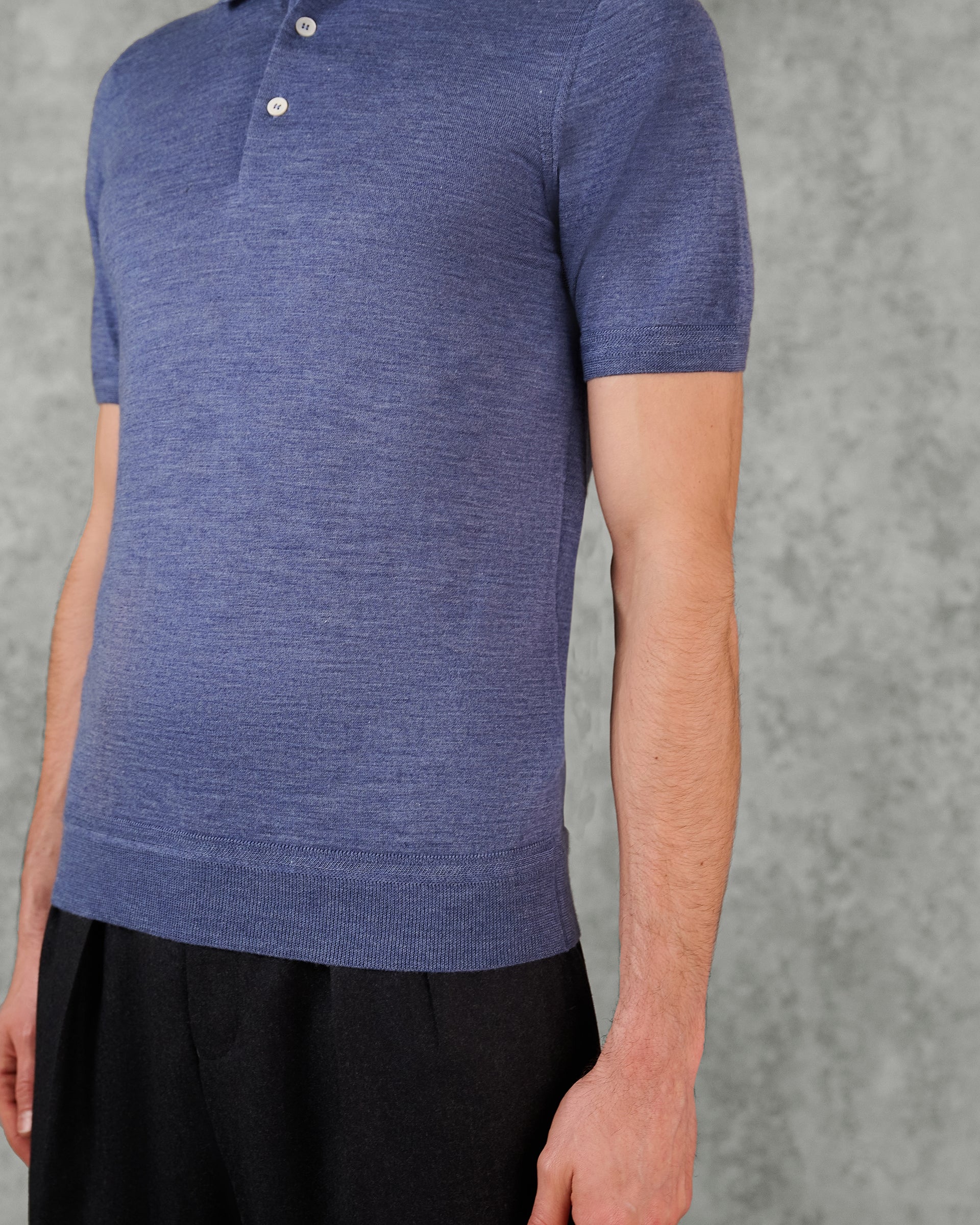 Dicken Merino Wool Silk Cashmere Polo Shirt