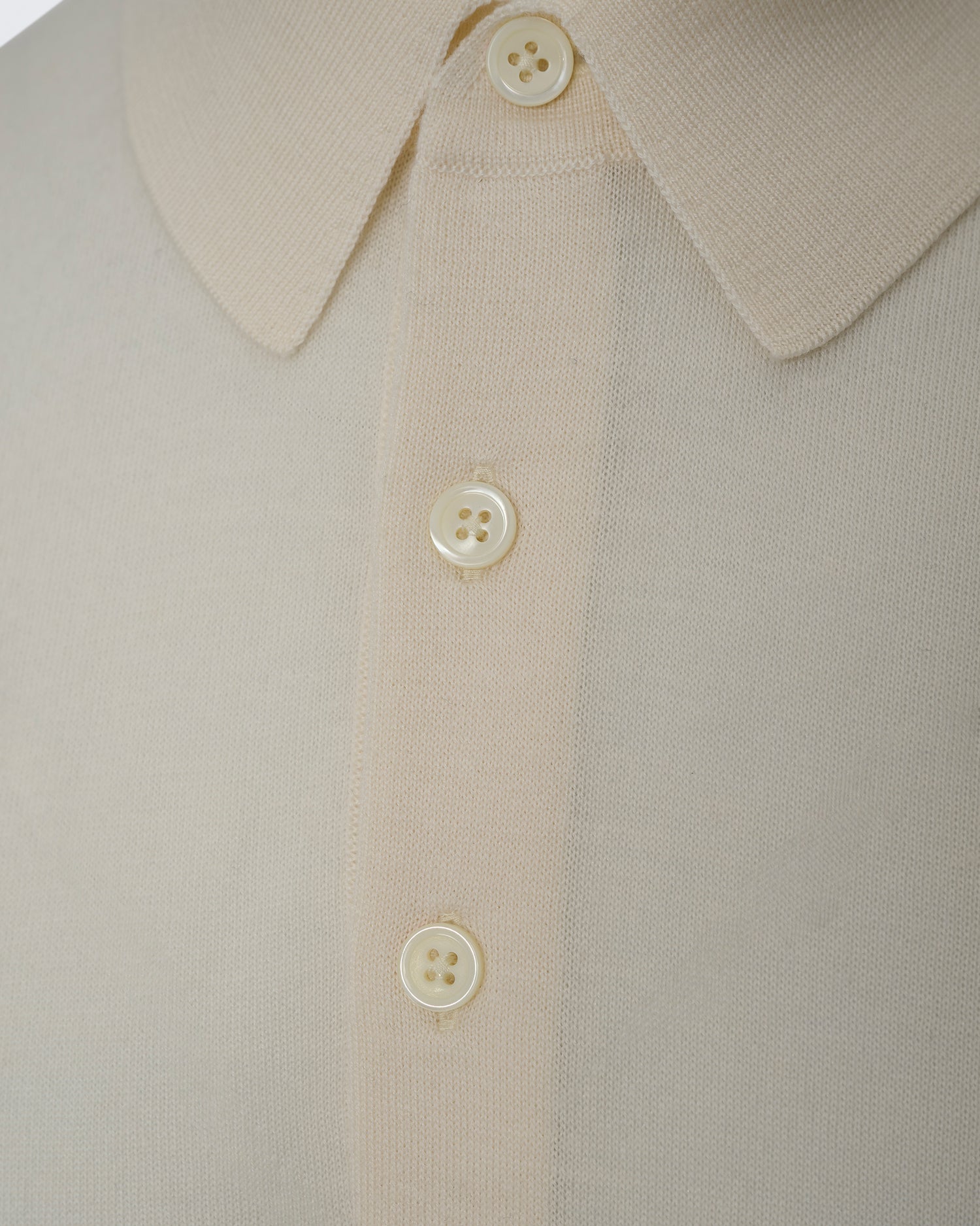 Dicken Merino Wool Silk Cashmere Polo Shirt Cream