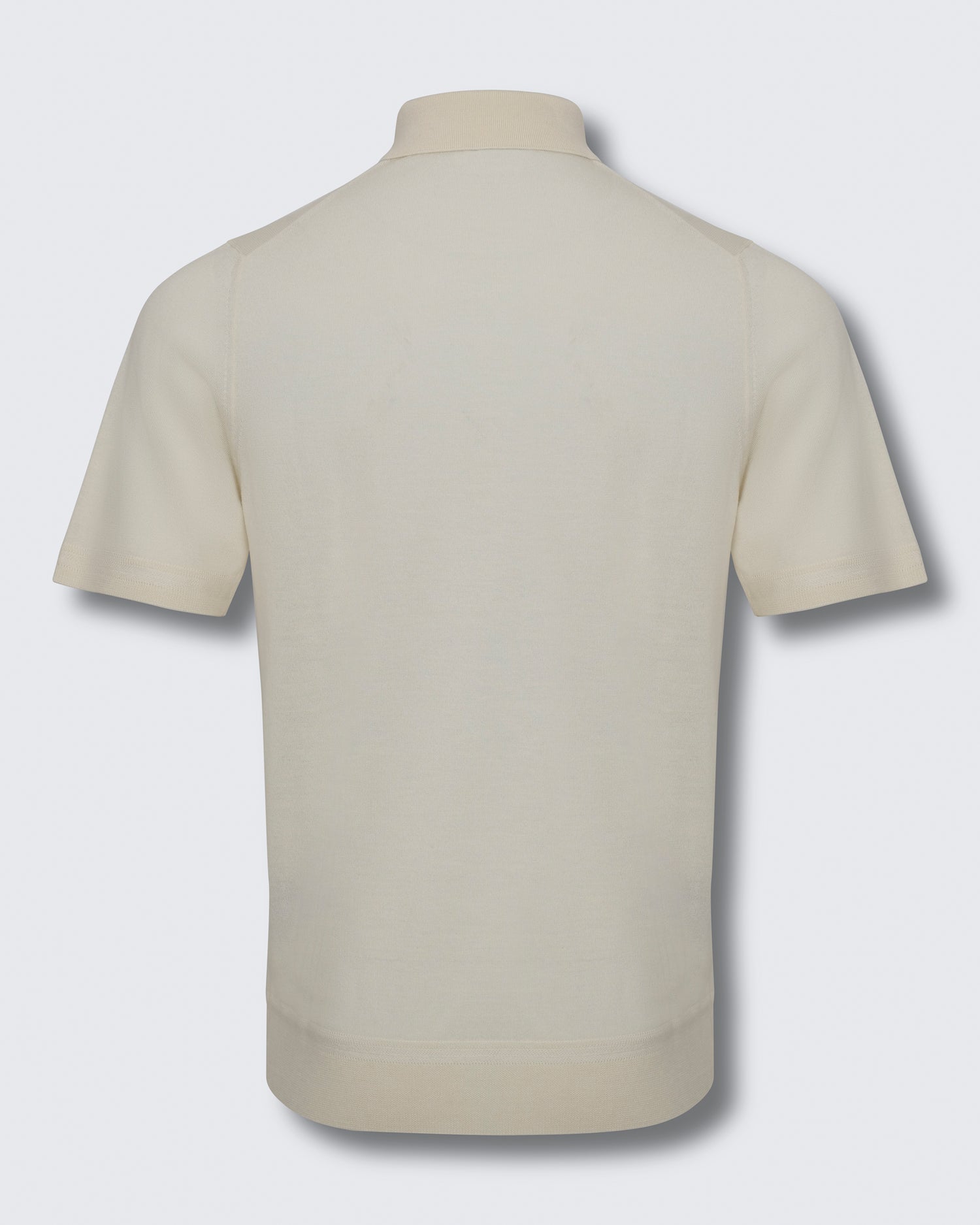 Dicken Merino Wool Silk Cashmere Polo Shirt Cream