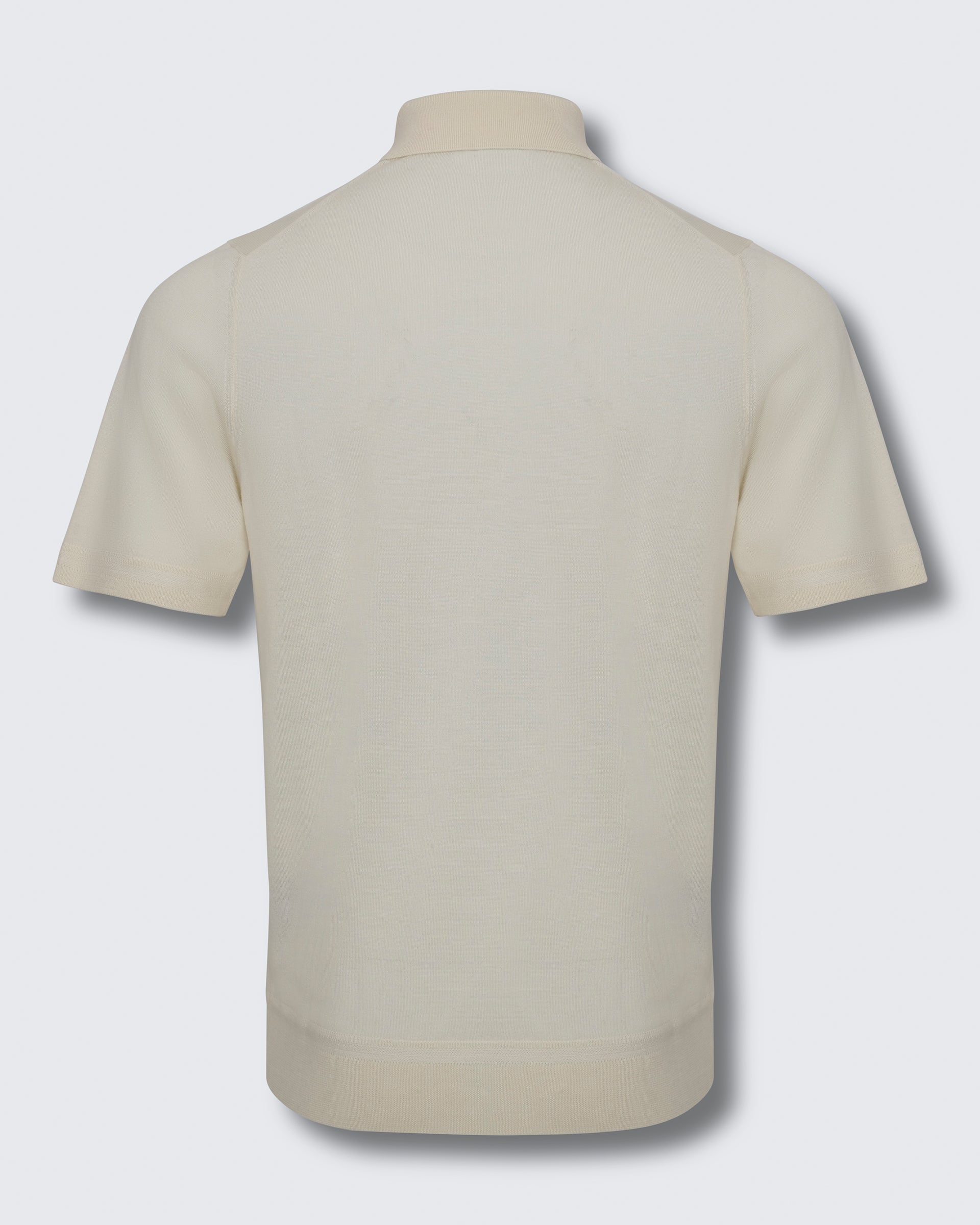 Dicken Merino Wool Silk Cashmere Polo Shirt Cream