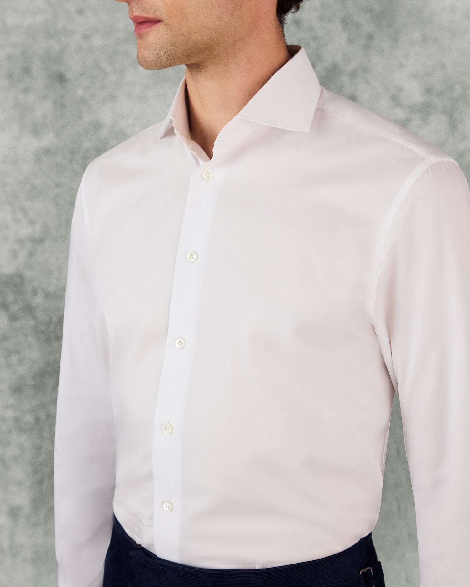 Digby Cotton Twill Single Cuff Shirt White