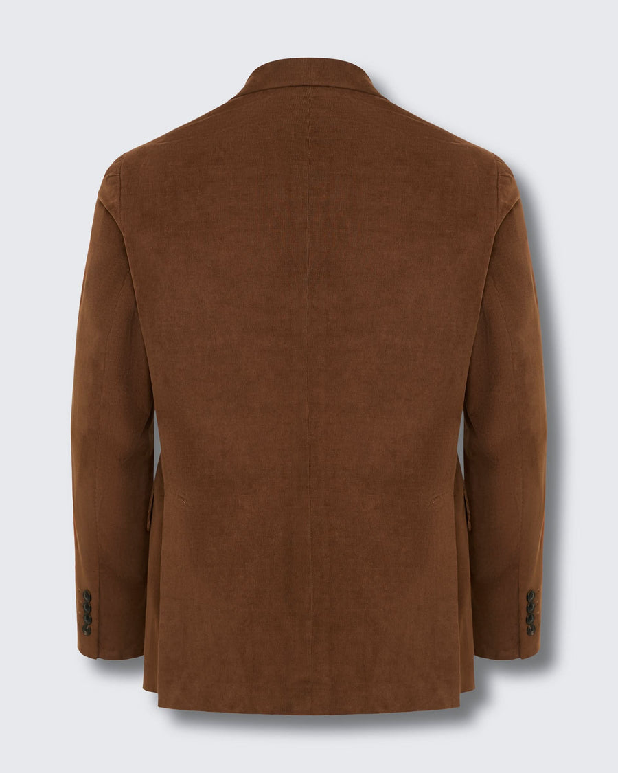 Dodge Cotton Elastane Baby Cord Suit Jacket Brown