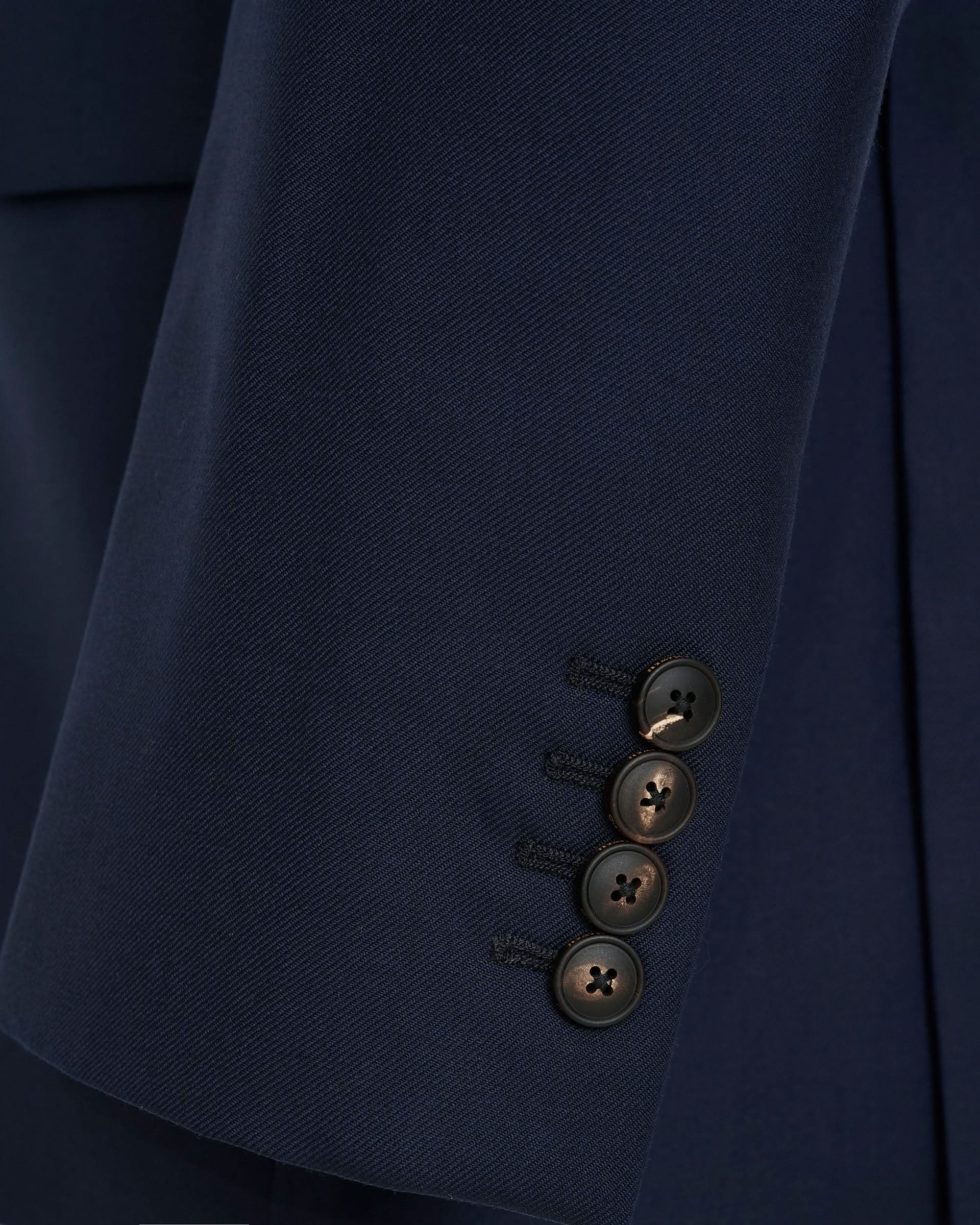 Doughty Wool Double Breasted Twill Suit Navy