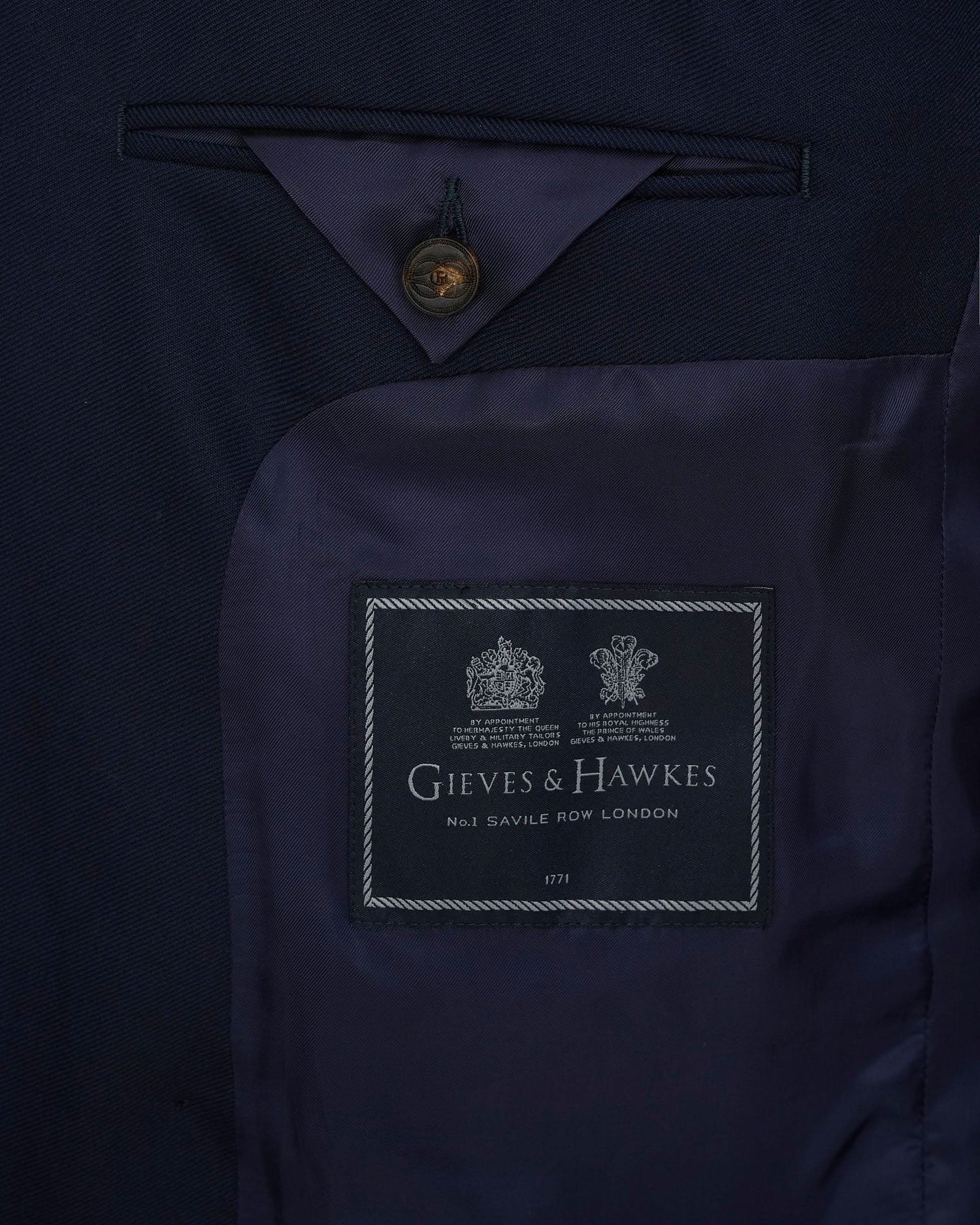 Doughty Wool Double Breasted Suit Jacket Navy