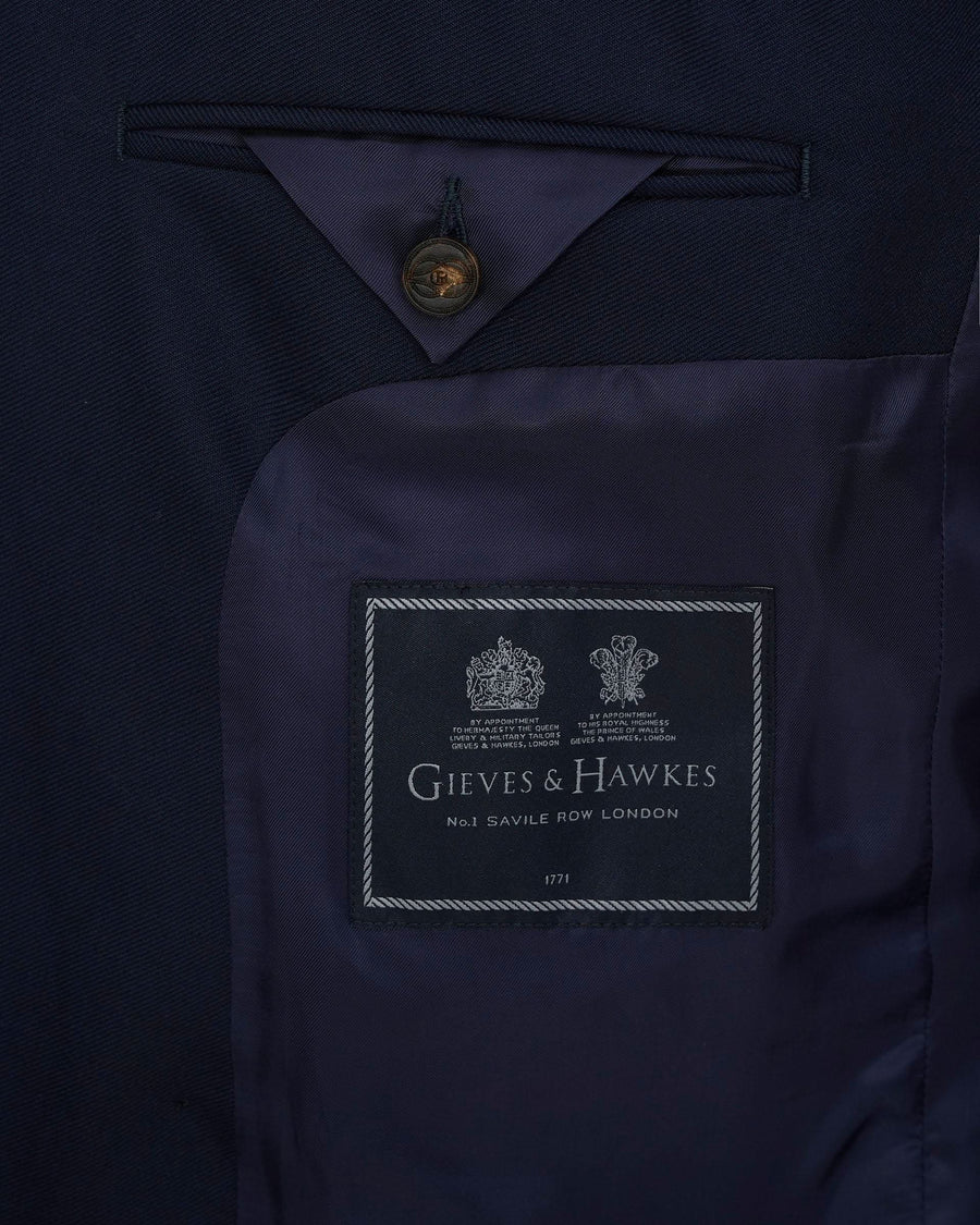 Doughty Wool Double Breasted Suit Jacket Navy
