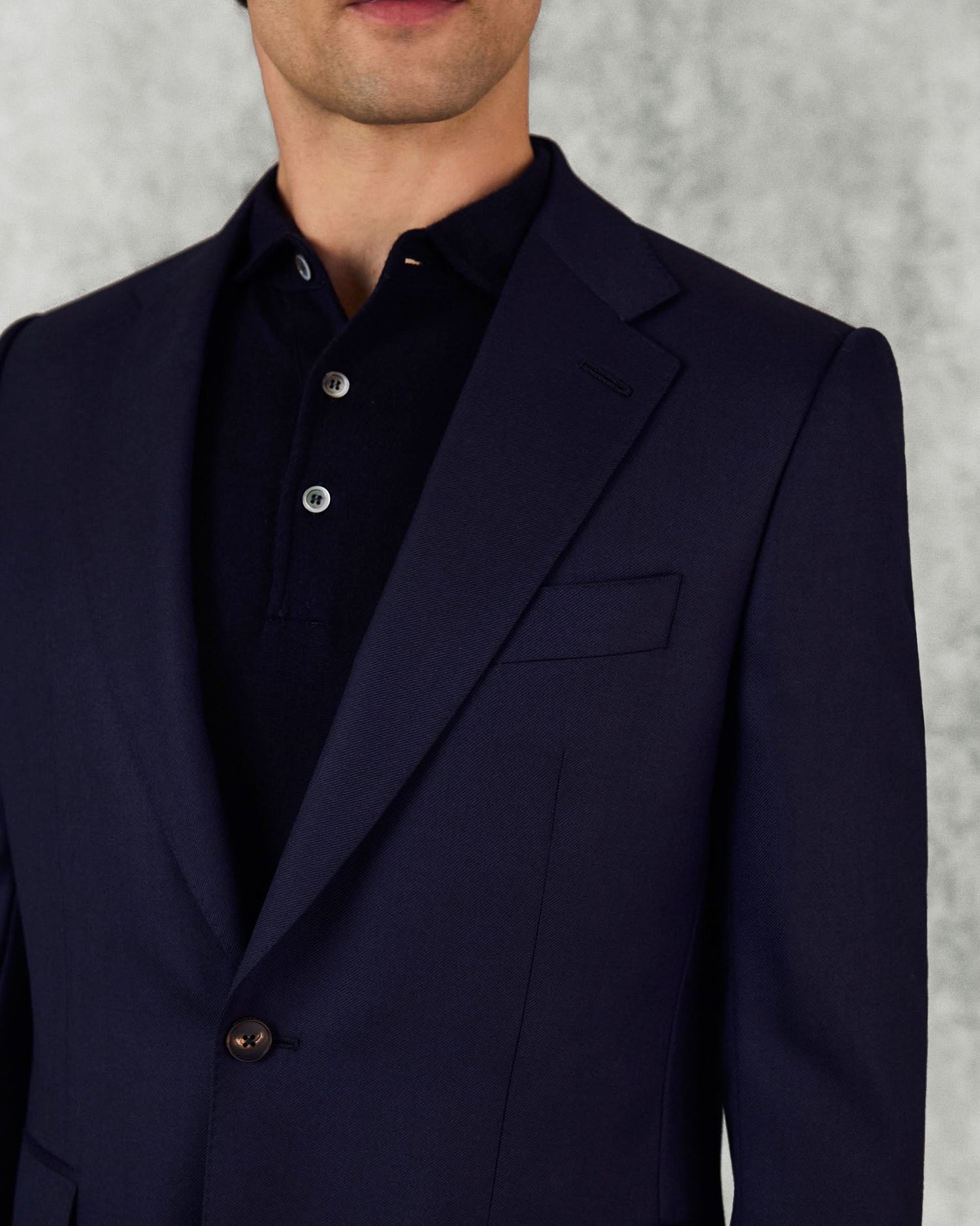 Doughty Wool Single Breasted Suit Jacket Navy