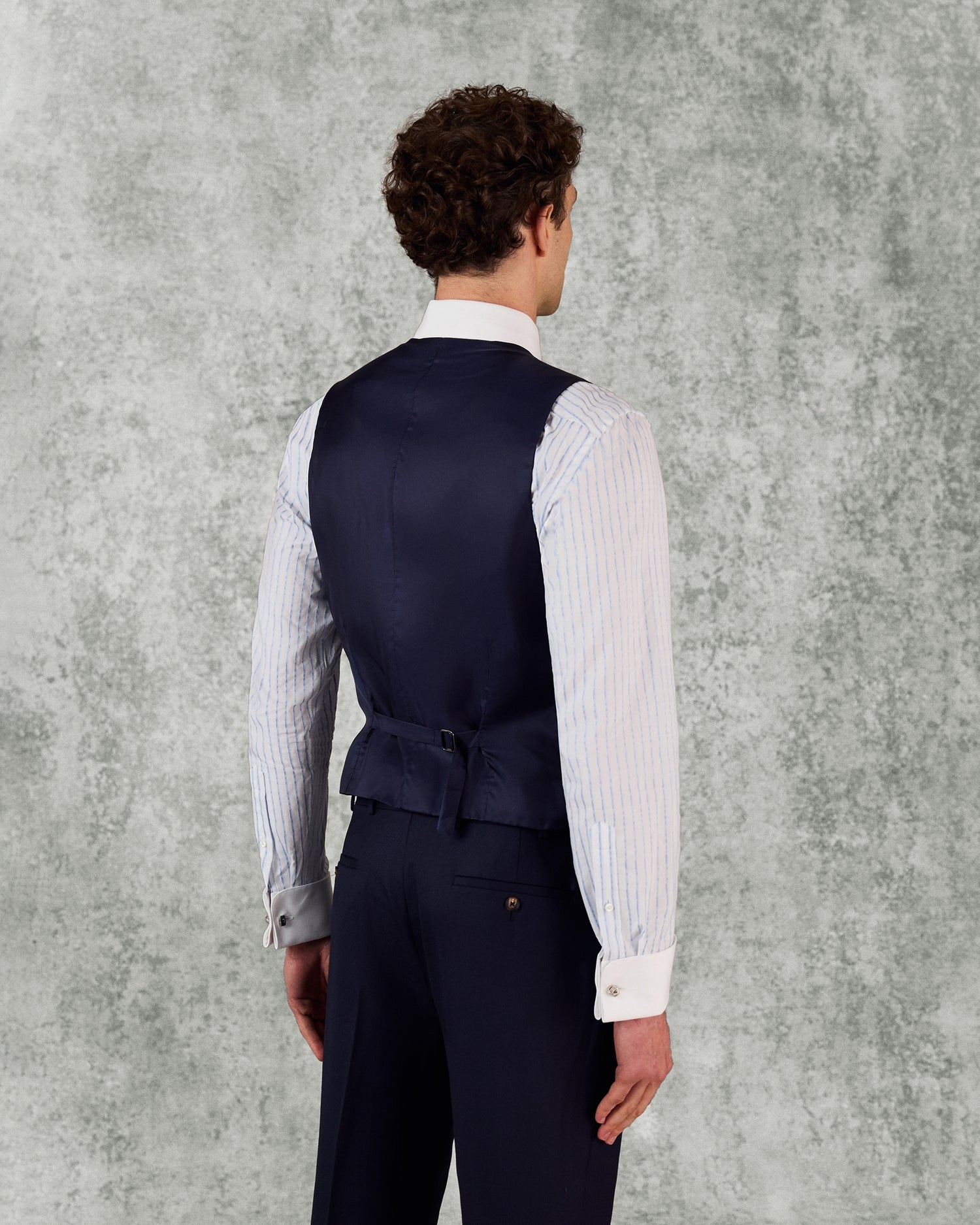 Doughty Wool Twill Suit Waistcoat Navy