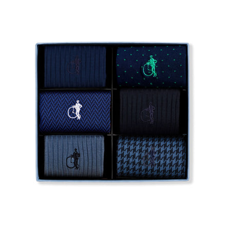 Dash of Class Navy 6 Pair Knitted Socks