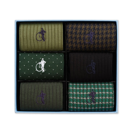 Dash of Class Olive 6 Pair Knitted Socks