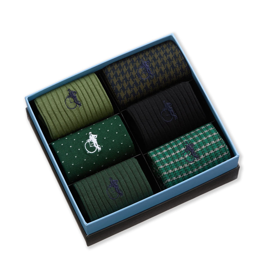 Dash of Class Olive 6 Pair Knitted Socks