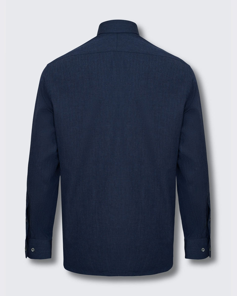 Day Herringbone Down Navy Shirt