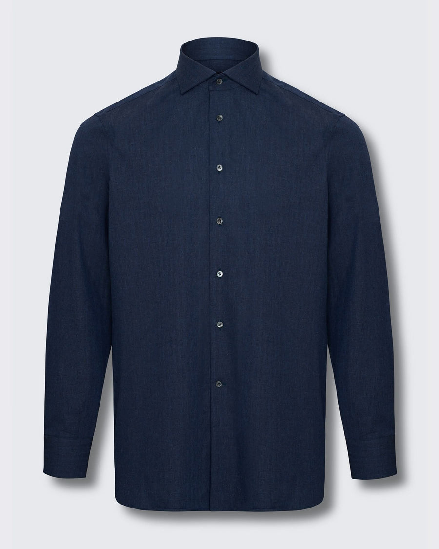 Day Herringbone Down Navy Shirt