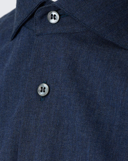 Day Herringbone Down Navy Shirt