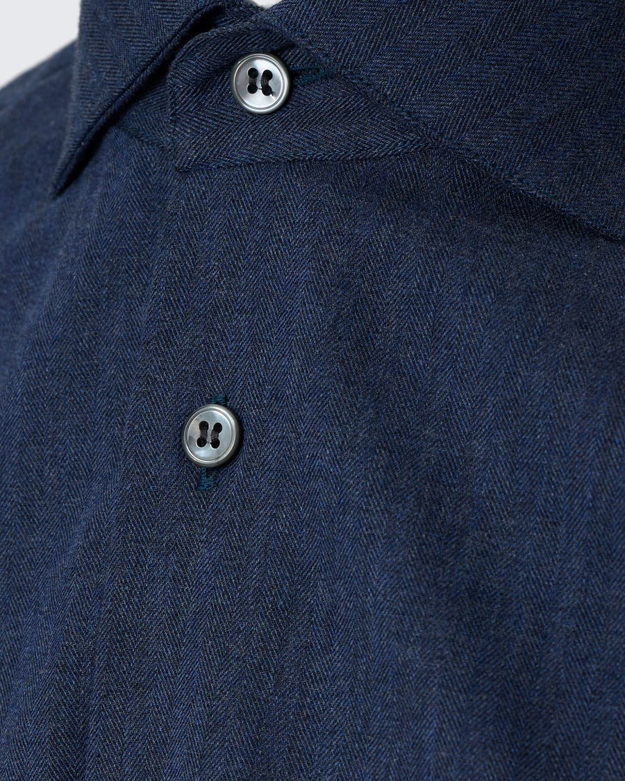 Day Herringbone Down Navy Shirt