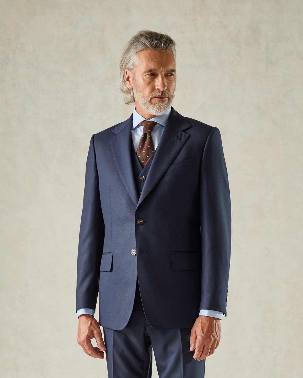 Doughty Wool Twill Suit Jacket Navy