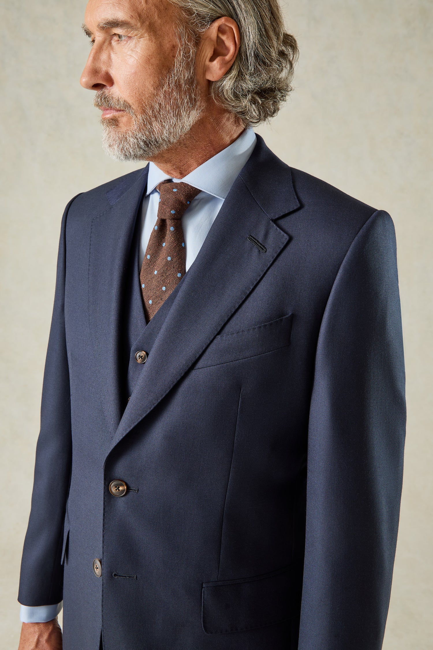 Doughty Wool Twill Suit Navy