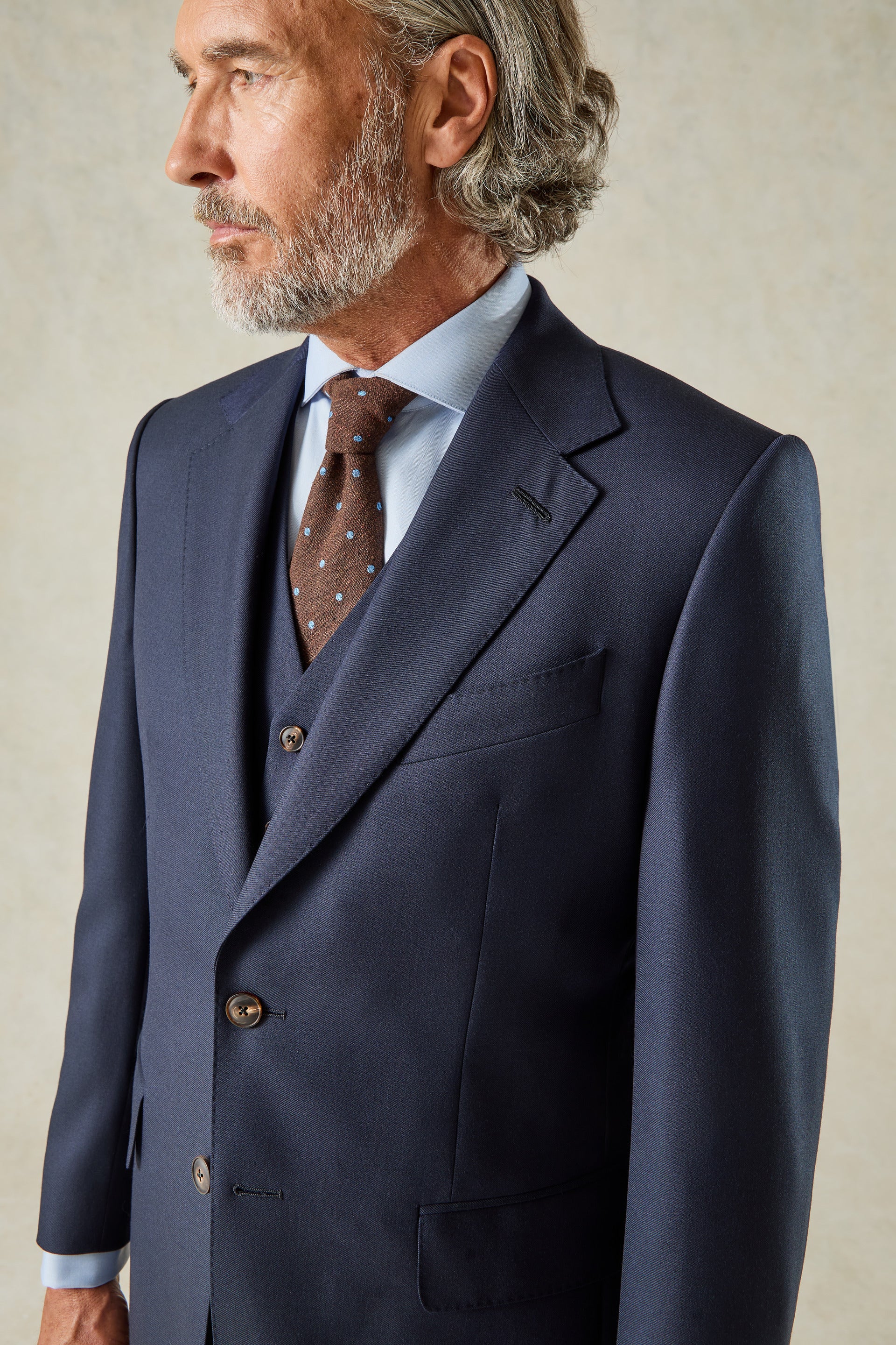 Doughty Wool Twill Suit Navy