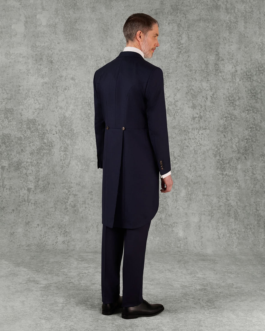 Edwards Virgin Wool Twill Morning Coat Navy