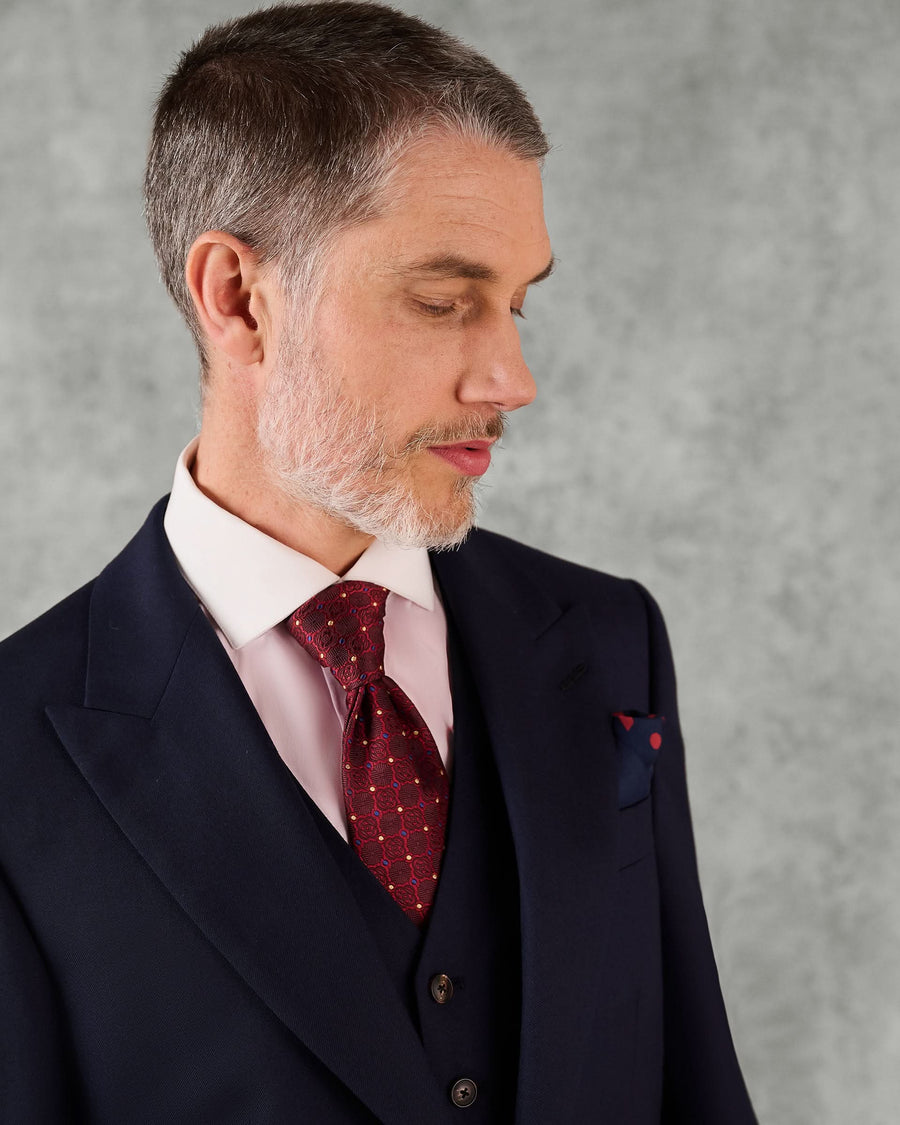 Edwards Virgin Wool Twill Morning Coat Navy