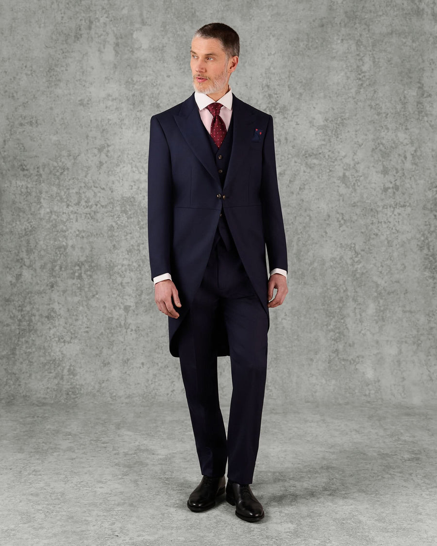 Edwards Virgin Wool Twill Morning Coat Navy