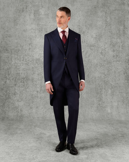 Edwards Virgin Wool Twill Morning Suit Navy