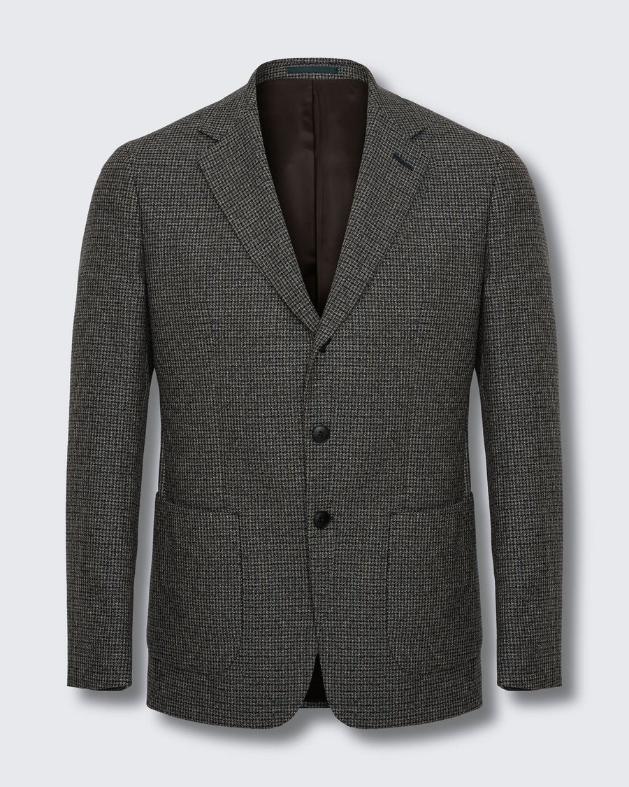 Evans Virgin Wool Brown Shepherd Check Blazer
