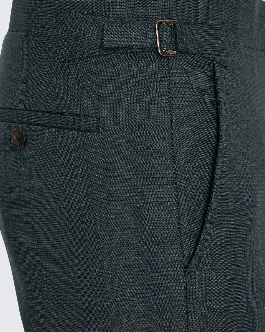 Ewan Check Virgin Wool Suit Pant Green
