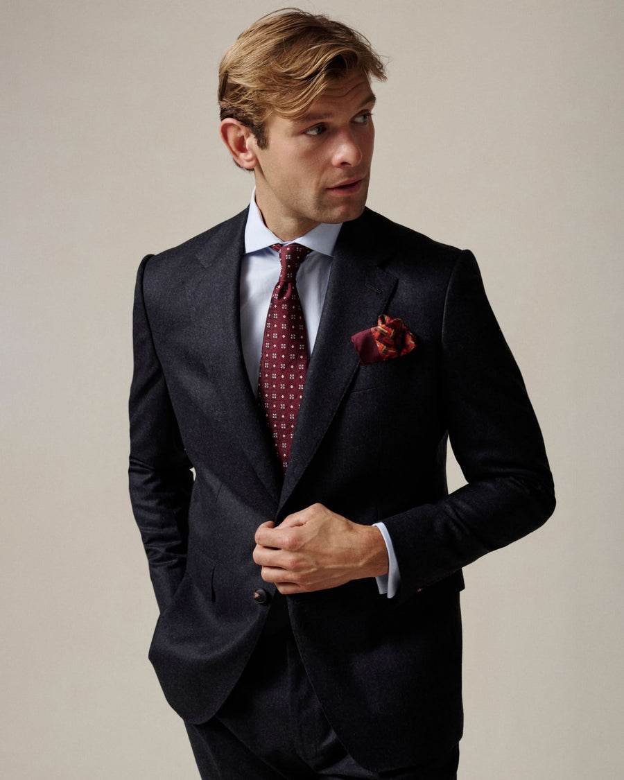 Bowles Flannel Wool Suit Jacket Charcoal