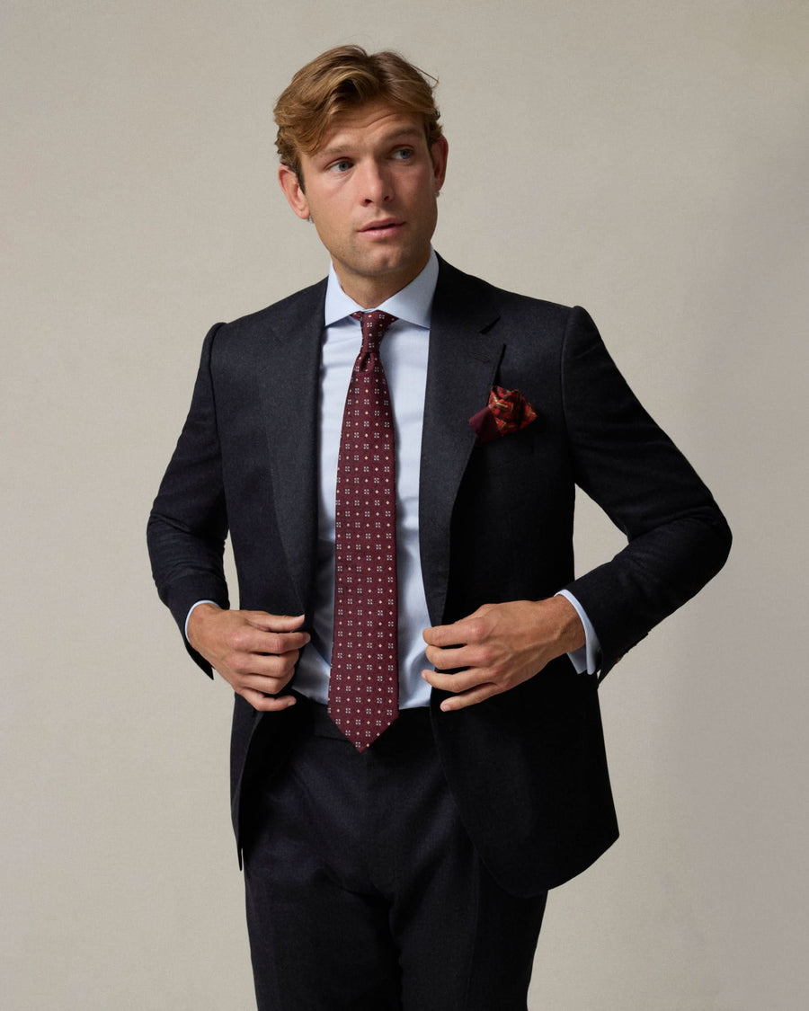 Bowles Flannel Wool Suit Jacket Charcoal