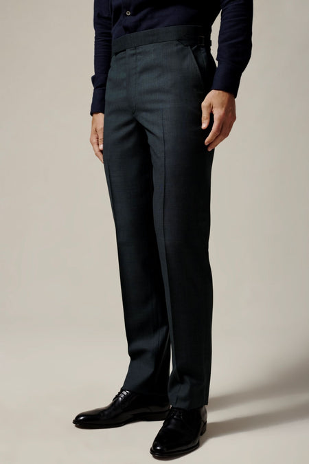 Ewan Check Virgin Wool Suit Pant Green