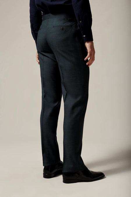 Ewan Check Virgin Wool Suit Pant Green