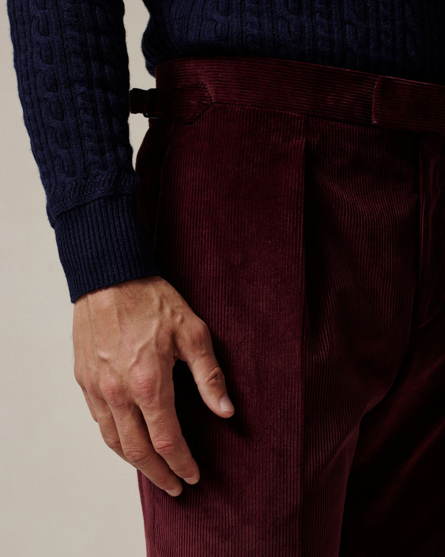 Mahon Corduroy Pleated Cotton Trouser