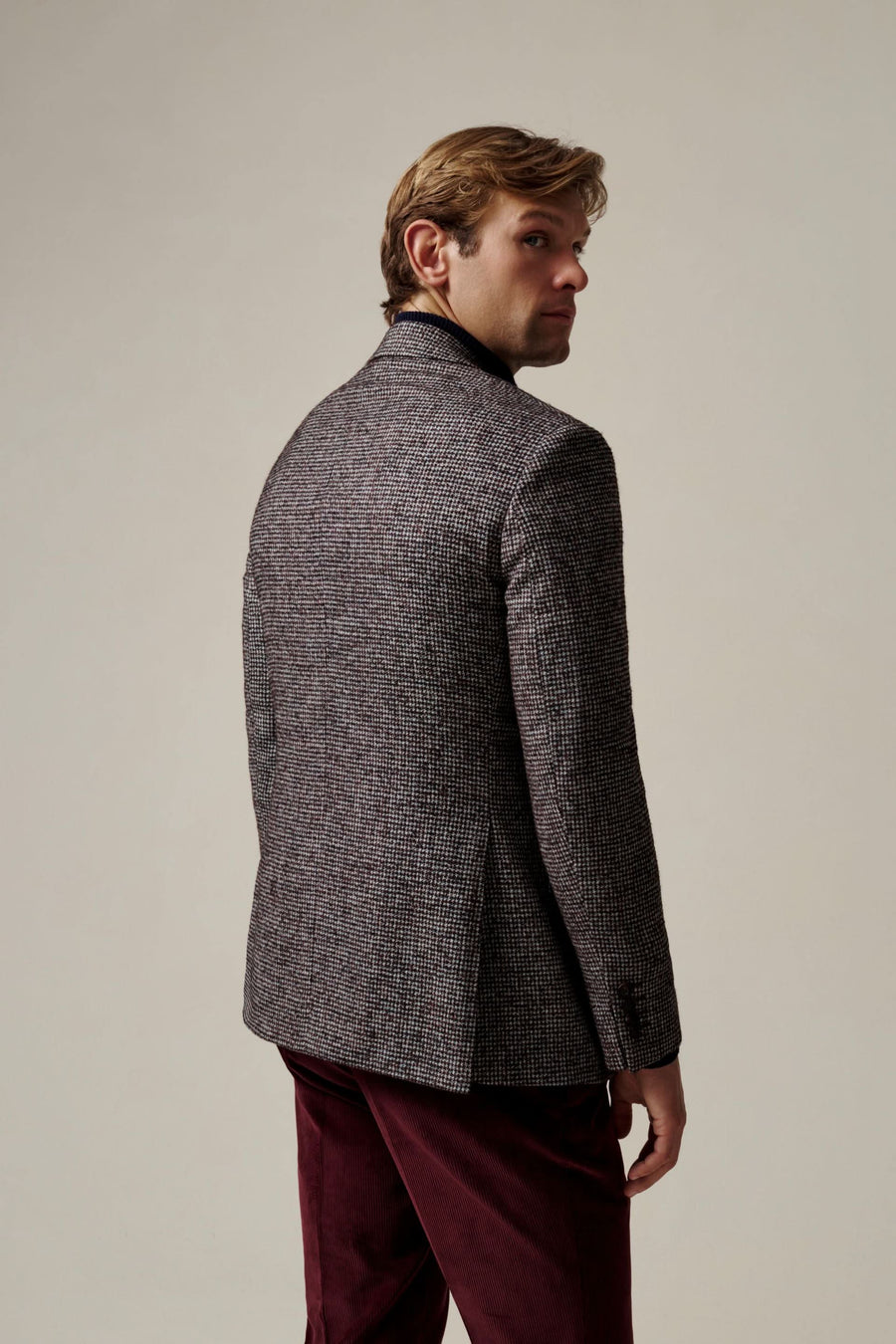 Cartney Puppytooth Wool Alpaca & Nylon Blazer