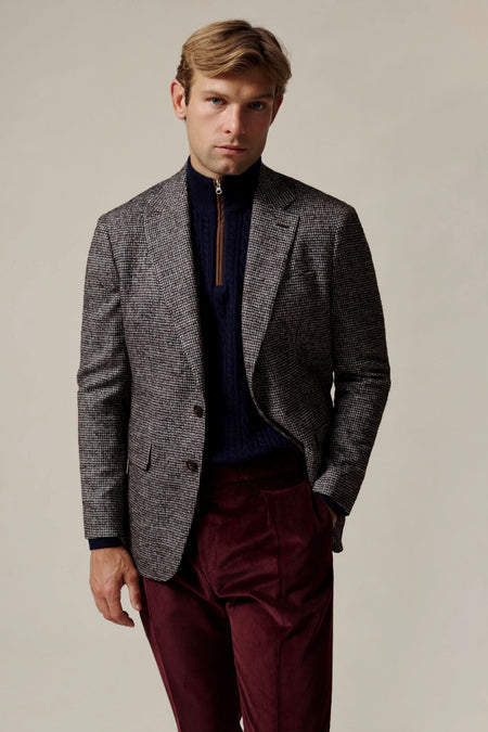 Cartney Puppytooth Wool Alpaca & Nylon Blazer