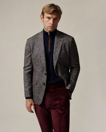 Cartney Puppytooth Wool Alpaca & Nylon Blazer