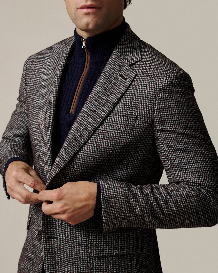 Cartney Puppytooth Wool Alpaca & Nylon Blazer Multi