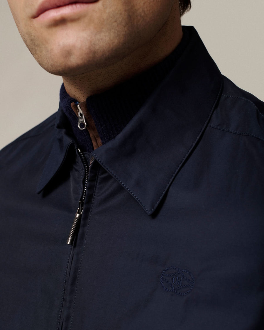 Barton Cotton & Nylon Plain Bomber Navy