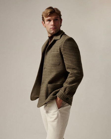 Carie Gingham Virgin Wool & Cashmere Double Faced Shacket