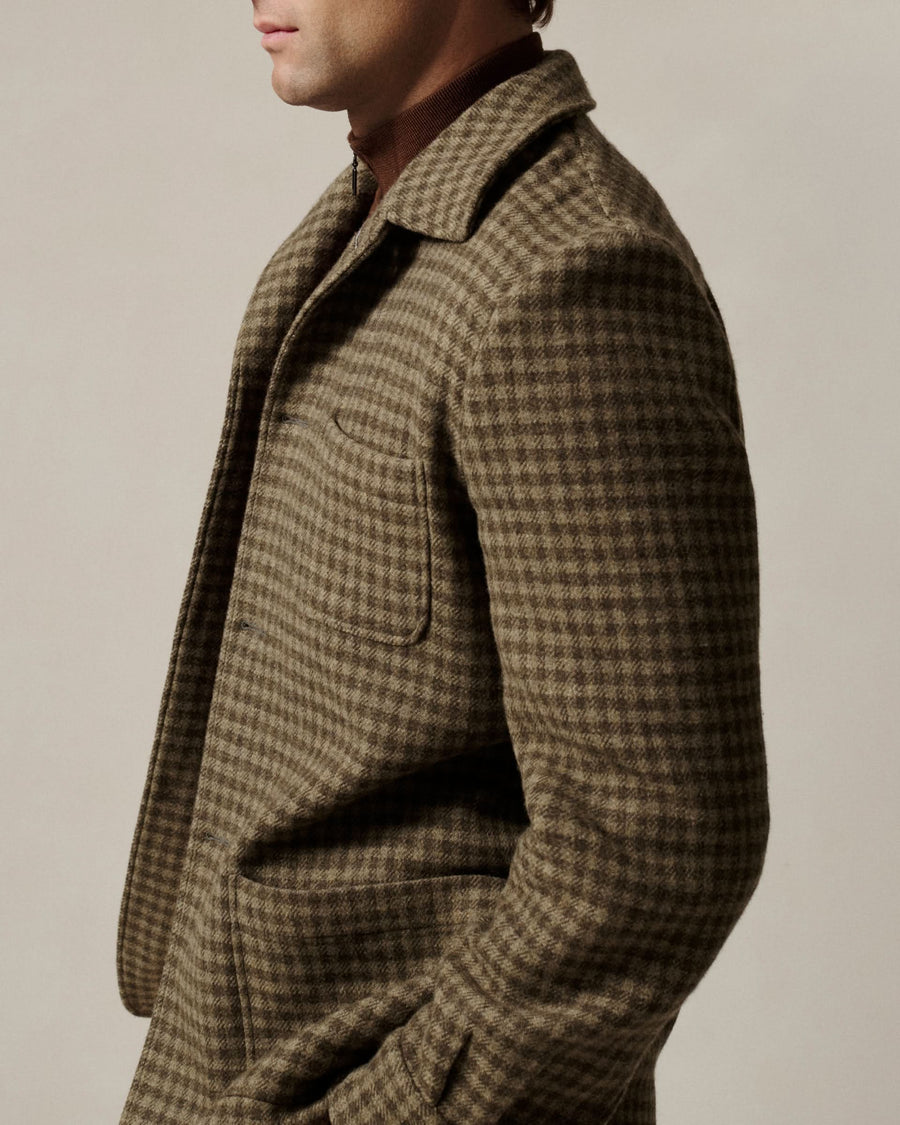 Carie Gingham Virgin Wool & Cashmere Double Faced Shacket