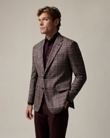 Tavish Check Virgin Wool & Silk Blazer