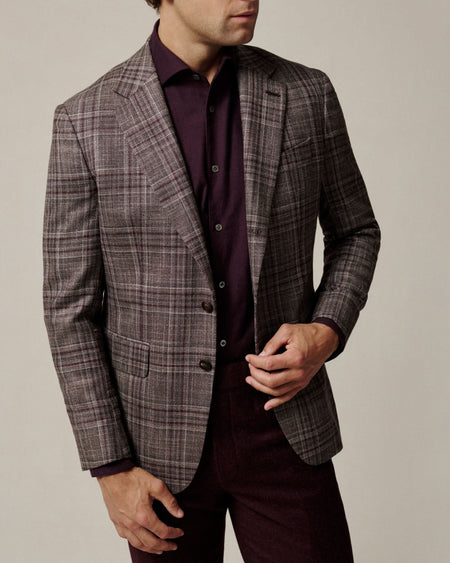 Tavish Check Virgin Wool & Silk Blazer