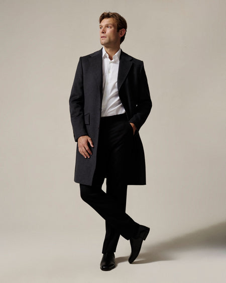 Kingsley Wool Cashmere Top Coat Charcoal