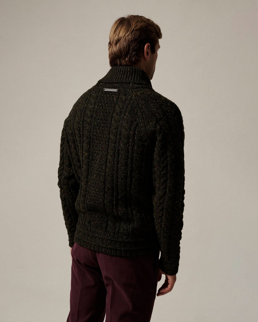 Nair Donegal Merino Wool Cardigan Khaki