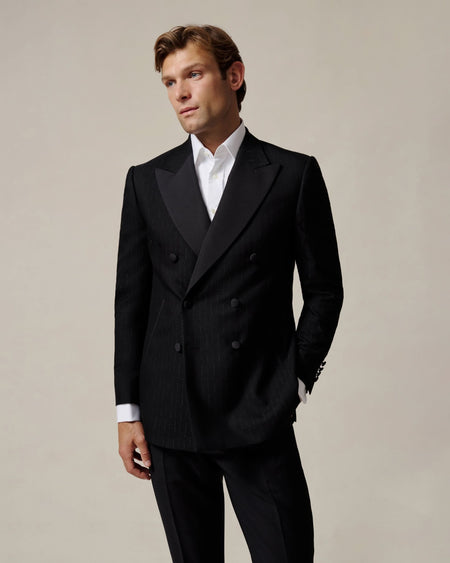 Symons Wool Morse Code Jacquard Dress Jacket Black