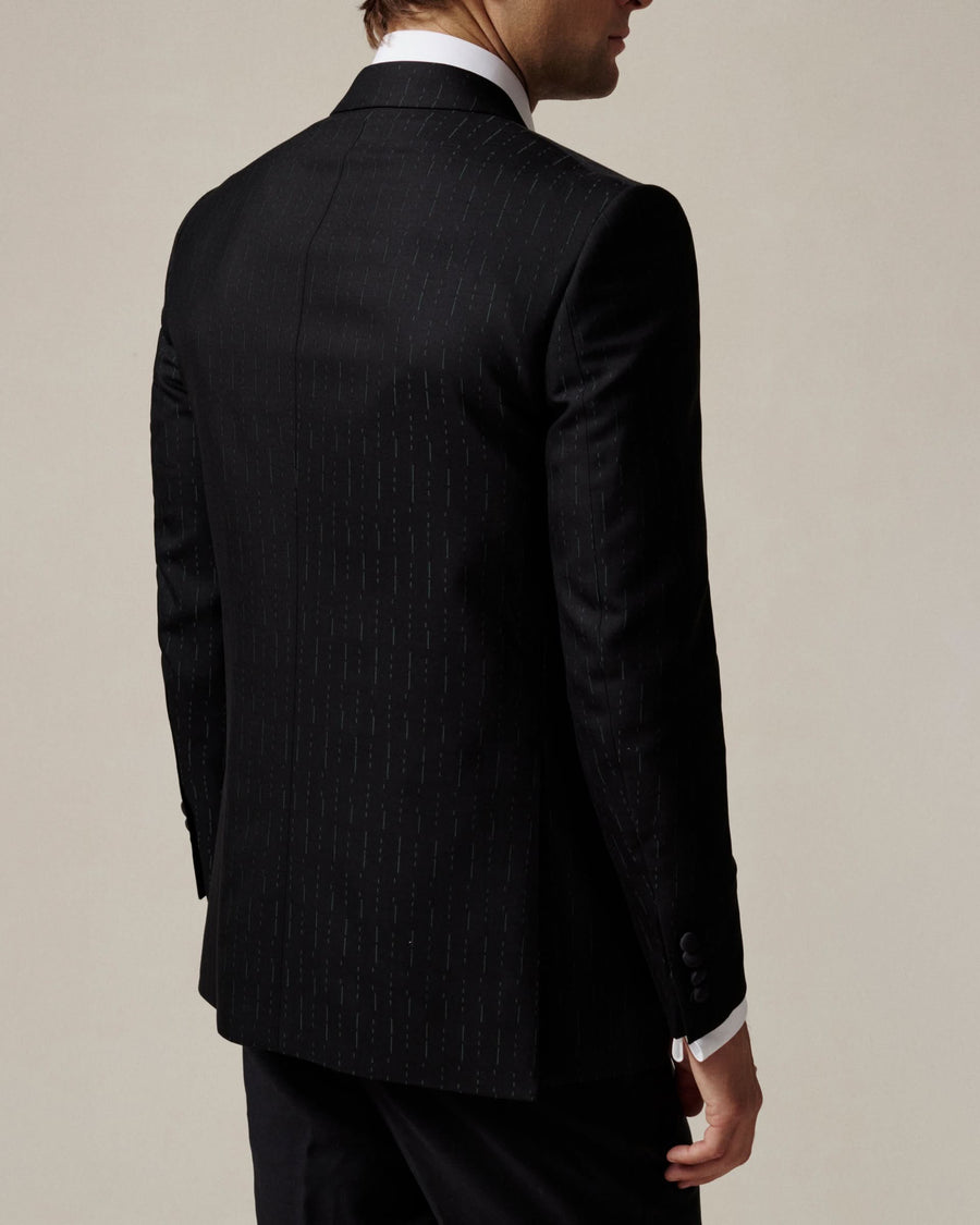 Symons Wool Morse Code Jacquard Dress Jacket Black