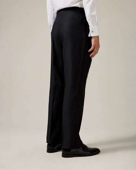 Gieves Wool & Mohair Barathea White Tie Trouser Black