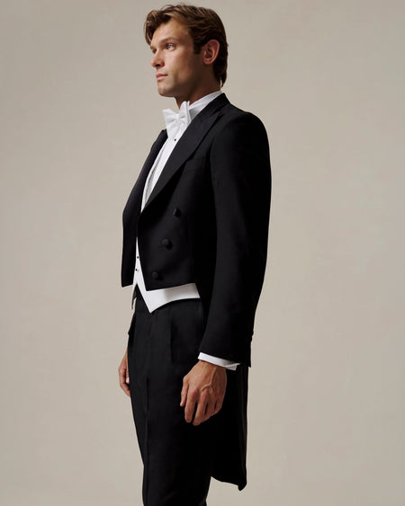 Gieves White Tie Barathea Tail Coat Black