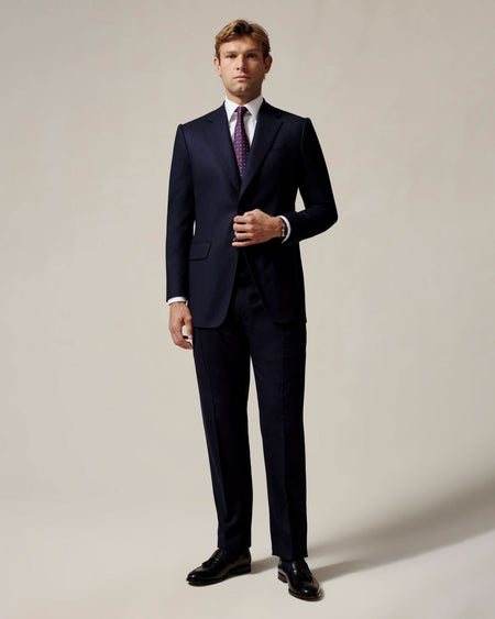 Anderson Flannel Virgin Wool Suit Navy